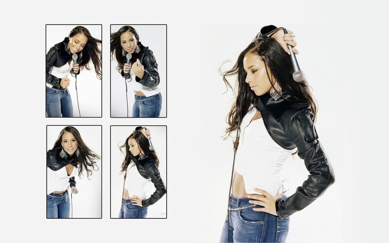 Woman with Microphone — White, Confident, Photograph, Leather Jacket