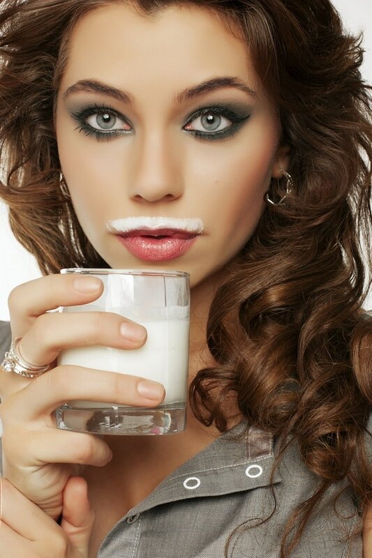 woman with milk mustache