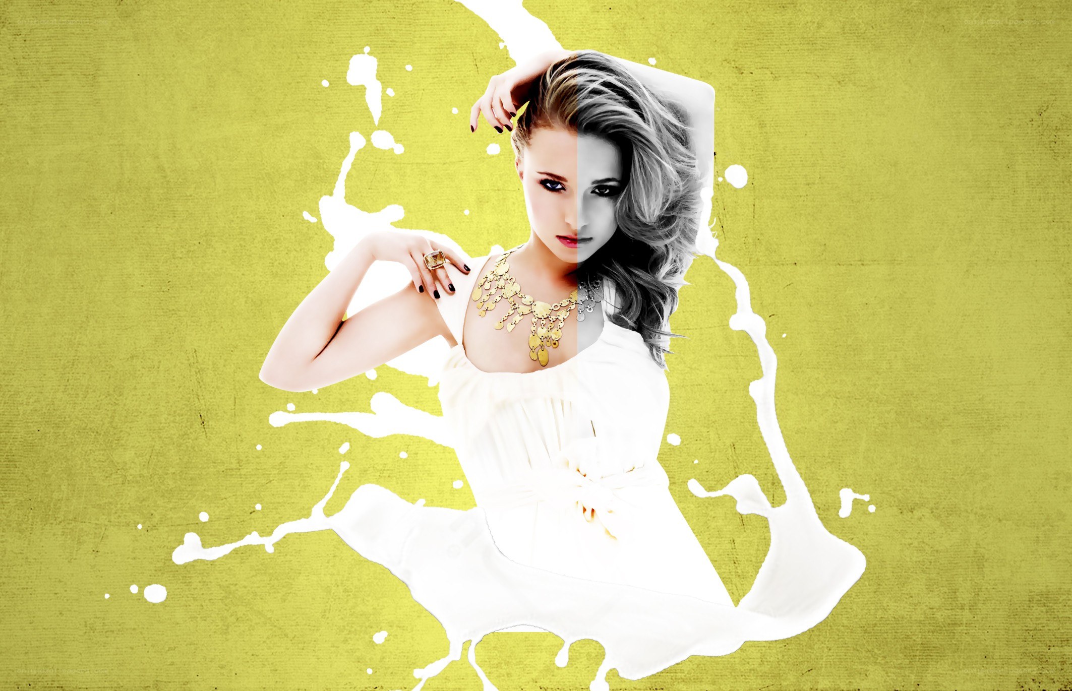 woman with milk splash