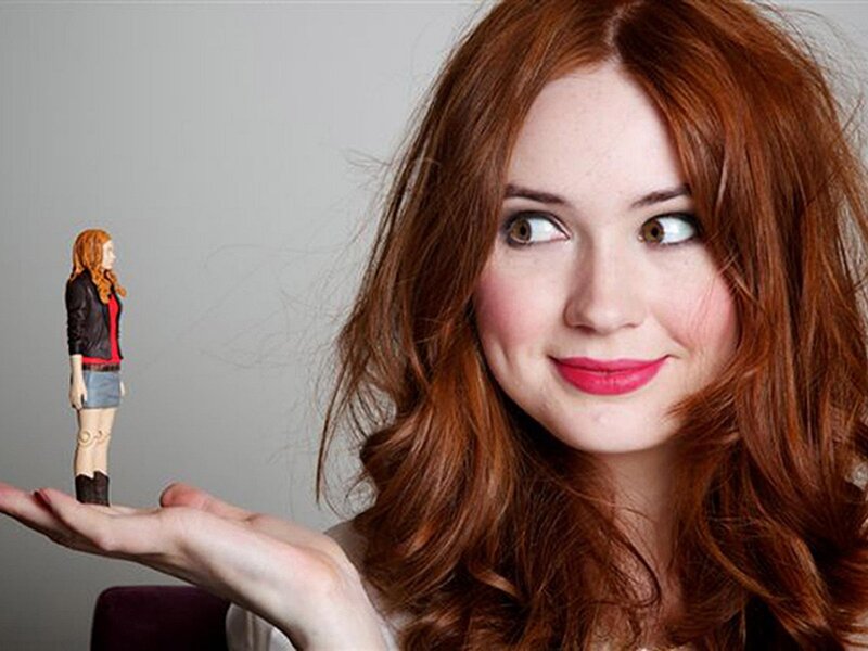 Woman with miniature figurine