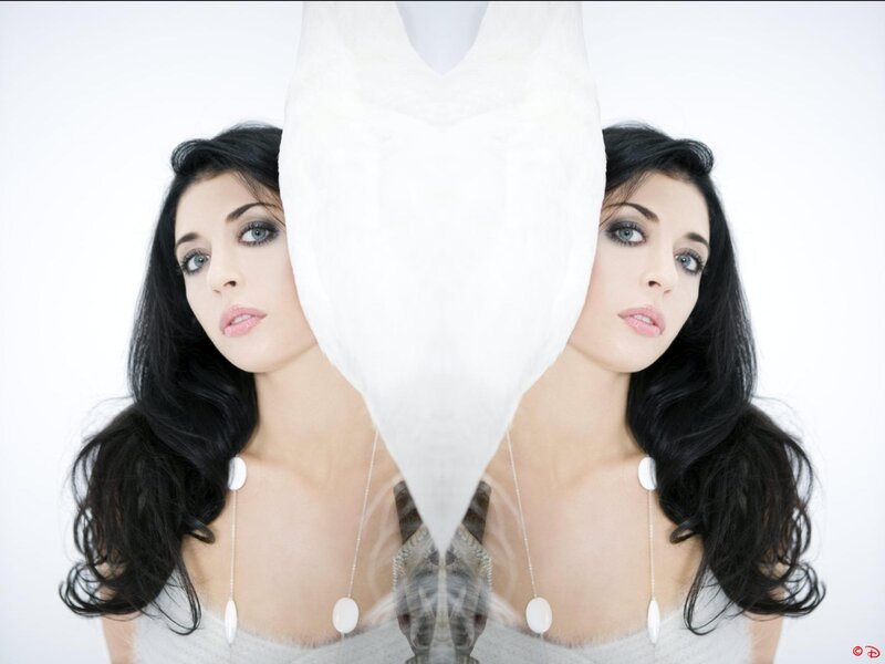 woman with mirrored reflection