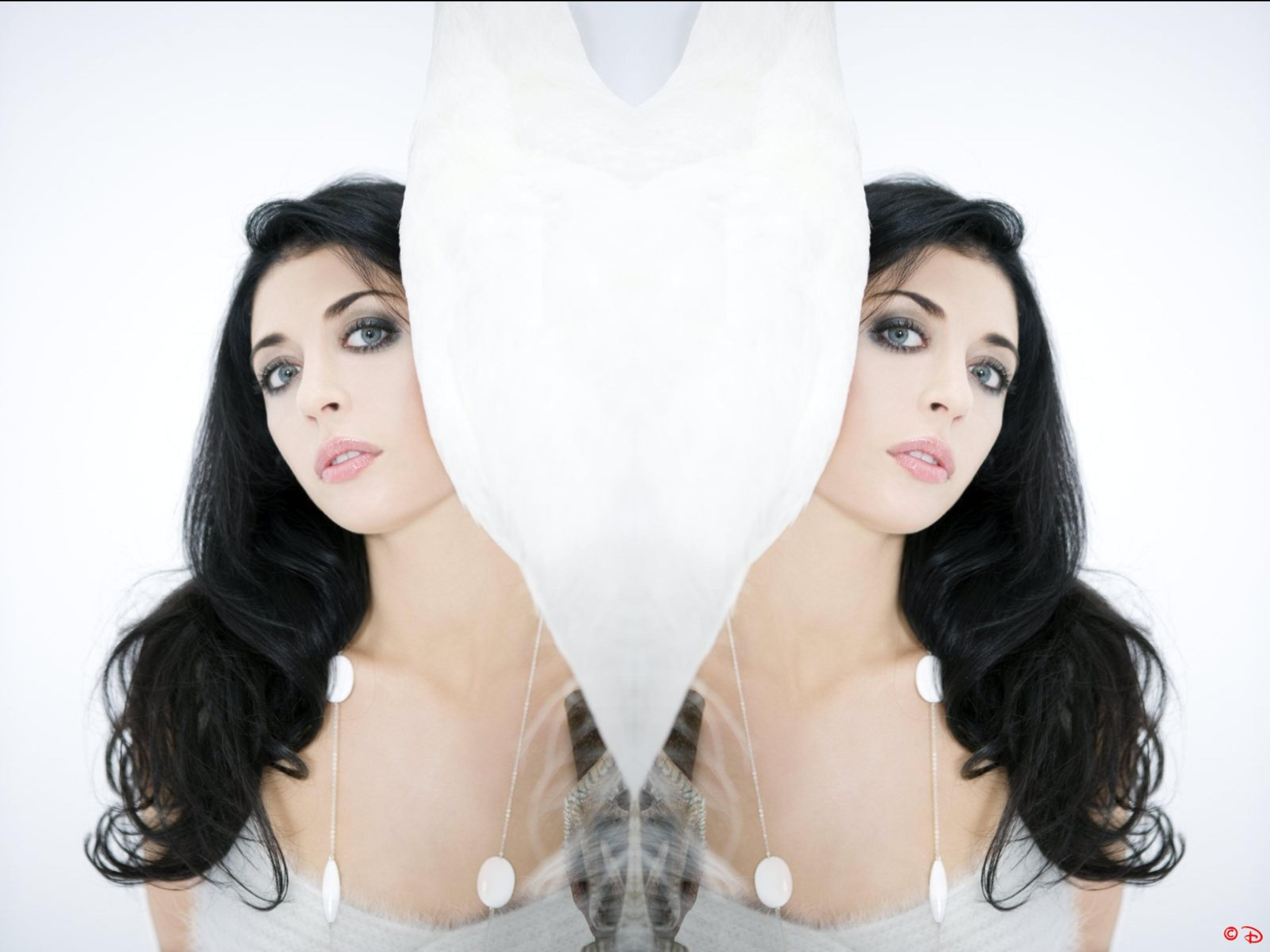 woman with mirrored reflection