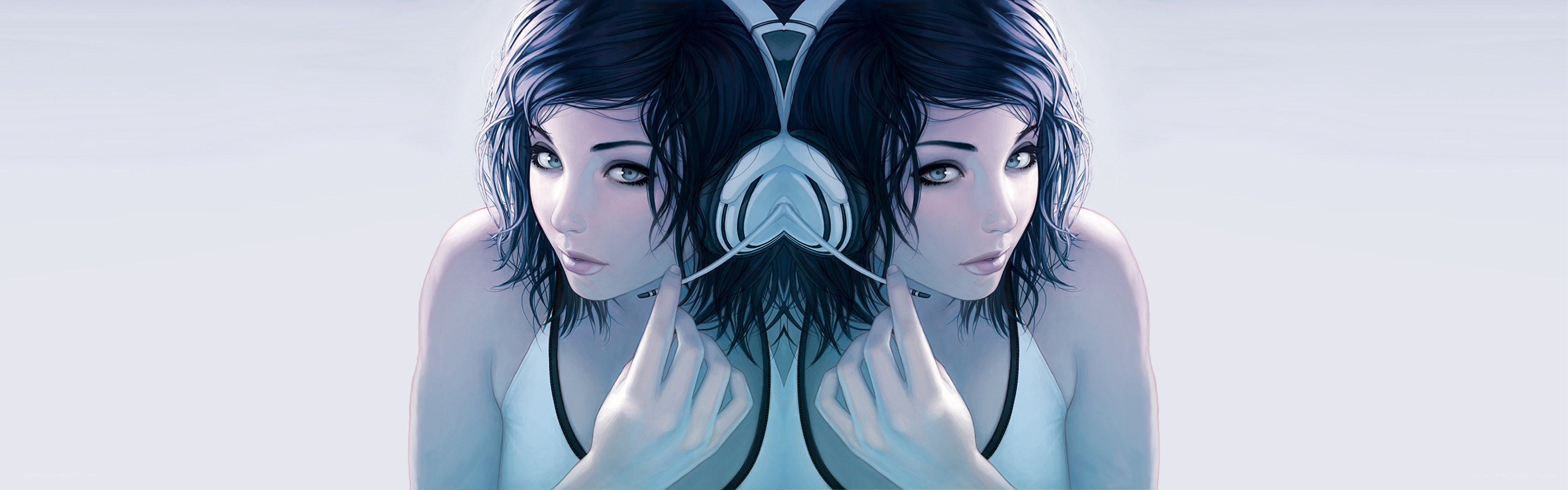 woman with mirrored reflection