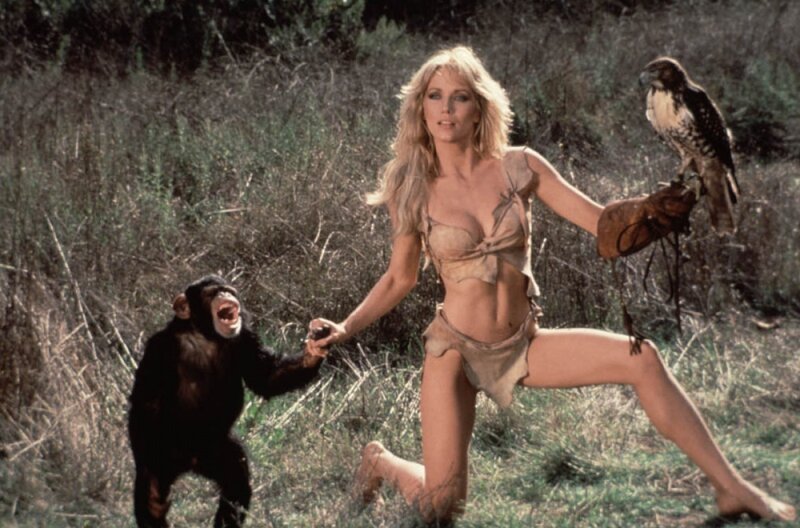 Woman with Monkey and Hawk