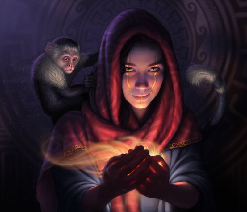 Woman with Monkey
