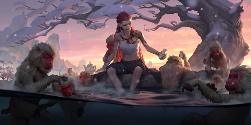 Woman with Monkeys