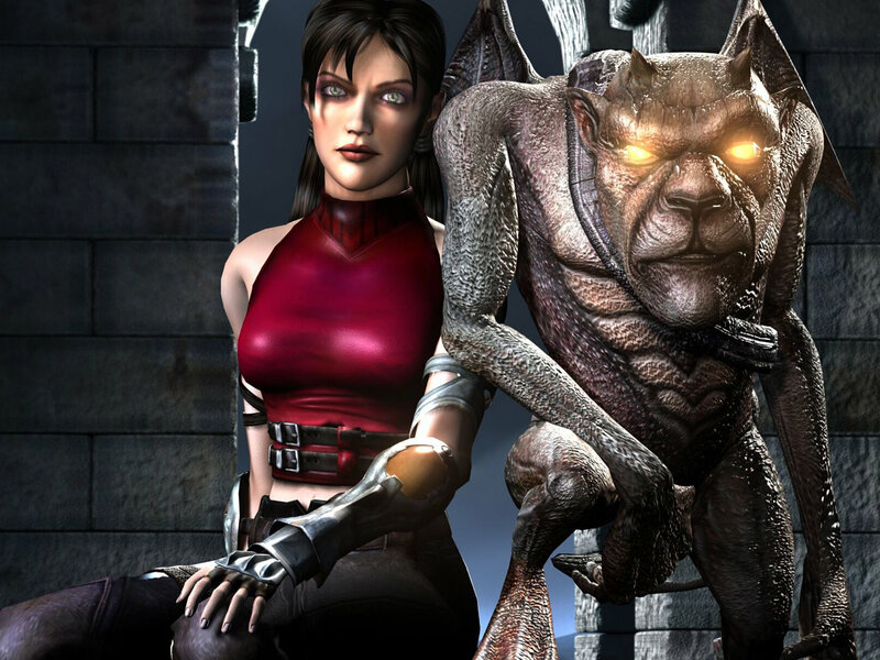Woman with monster companion