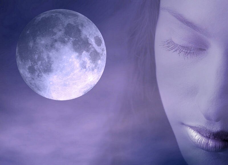 woman with moon