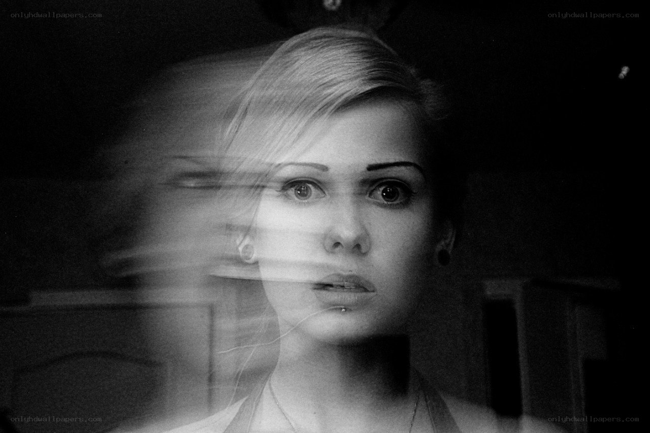 woman with motion blur effect