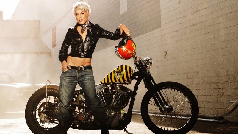 woman with motorcycle
