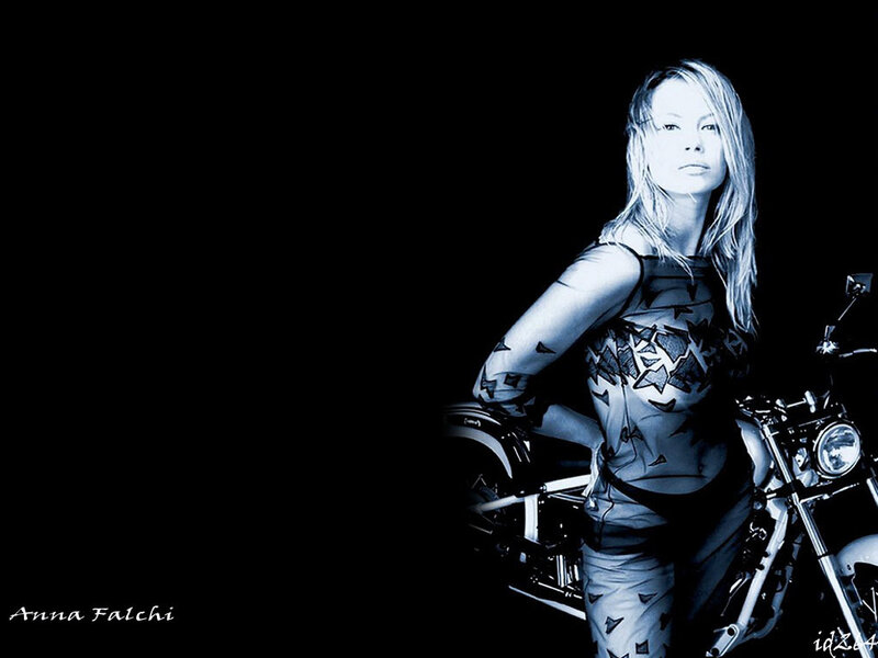 Woman with Motorcycle — Black, Dramatic