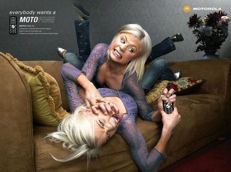 Woman with Motorola phone