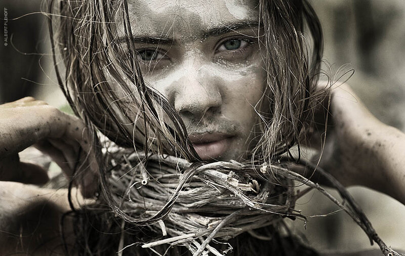 Woman with Mud-covered Face