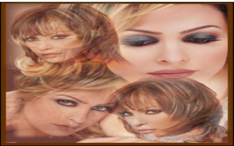 woman with multiple faces collage
