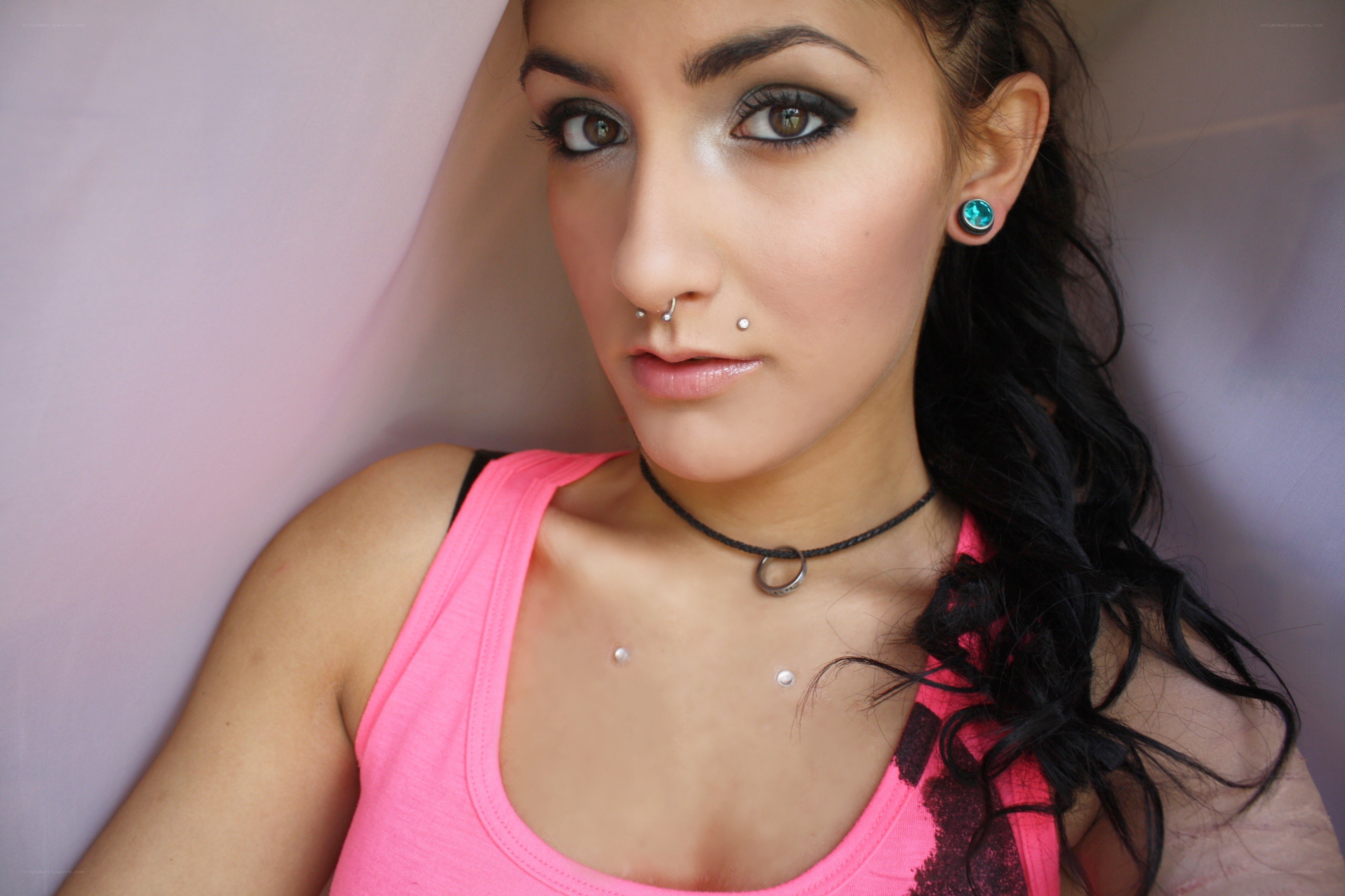 woman with multiple piercings