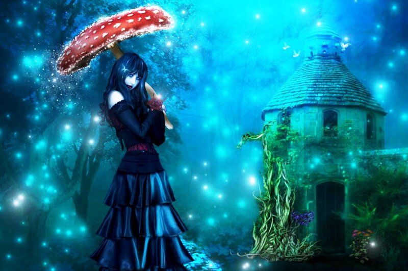 Woman with Mushroom Umbrella