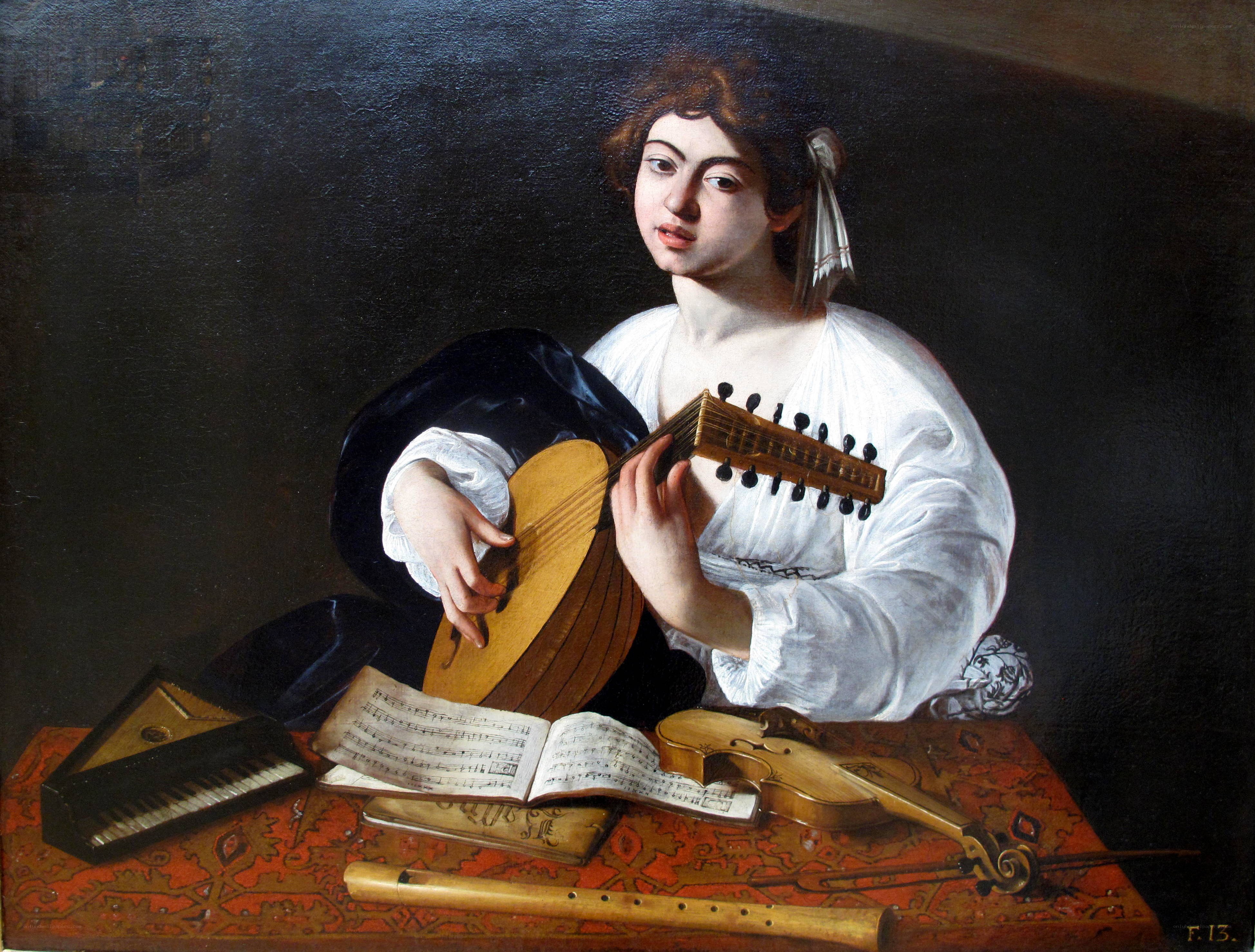 Woman with musical instruments