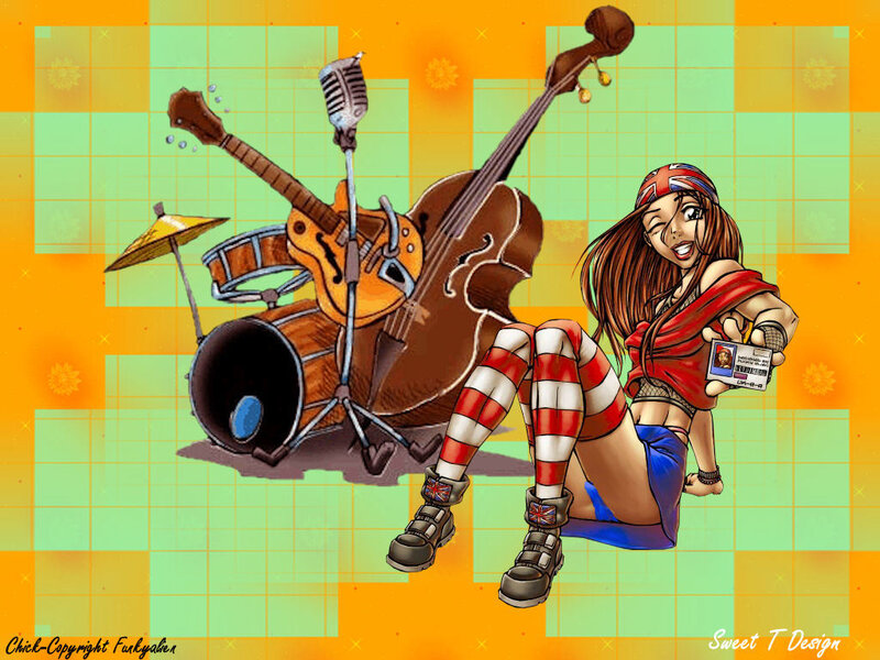 Woman with Musical Instruments — Orange