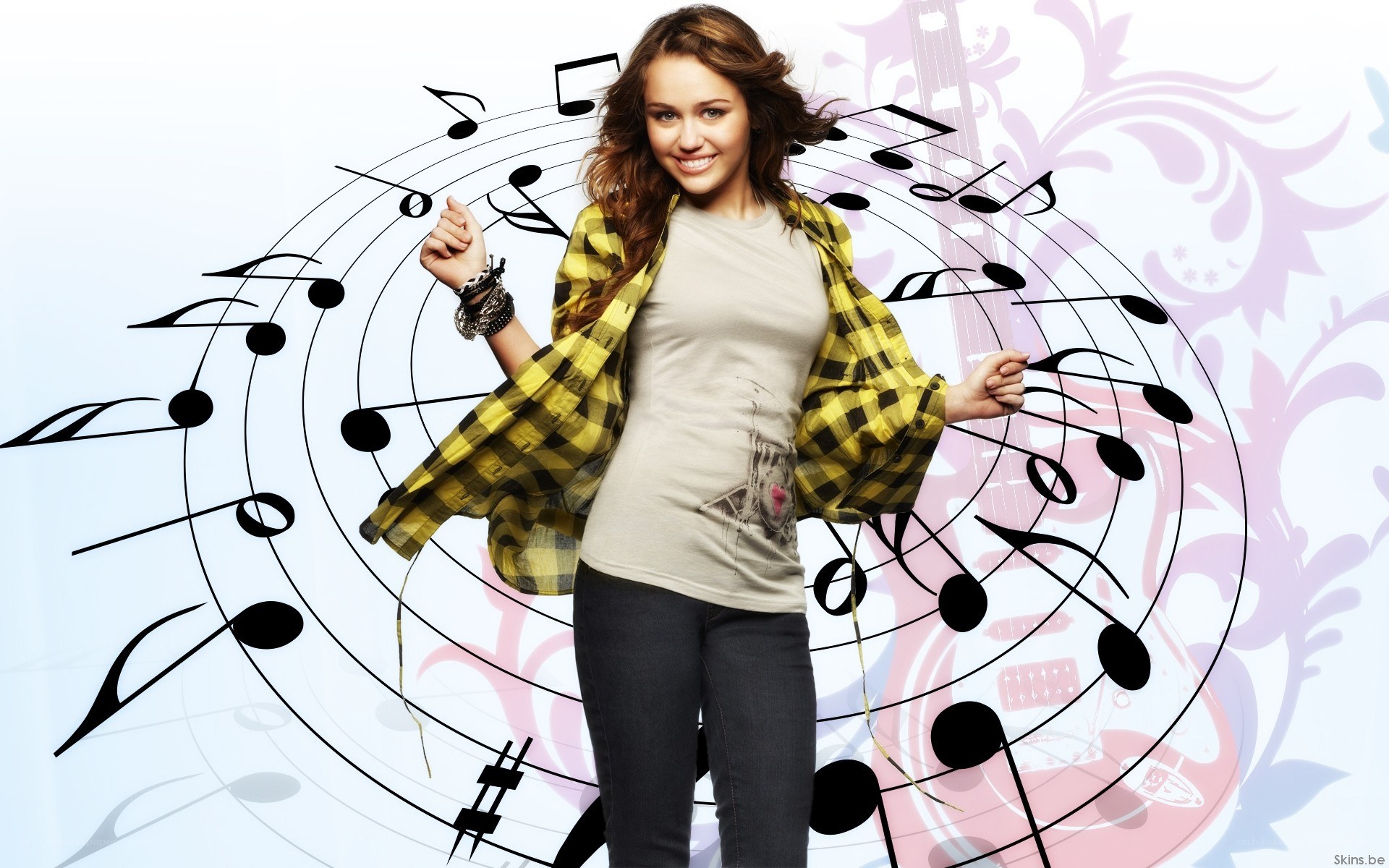 woman with musical notes