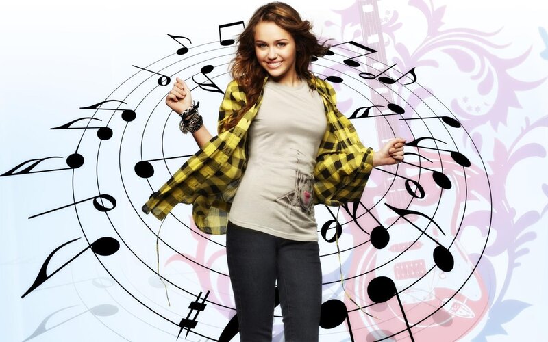Woman with Musical Notes — Yellow, Playful