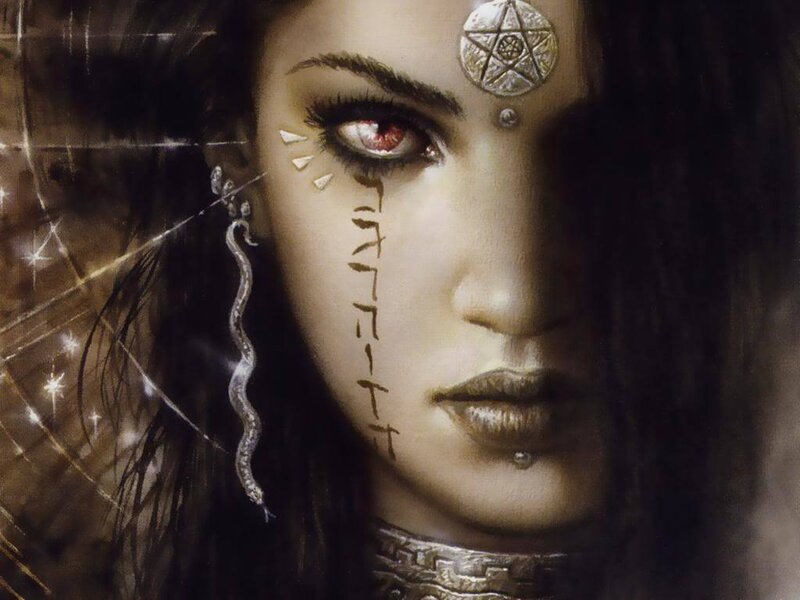 woman with mystical markings
