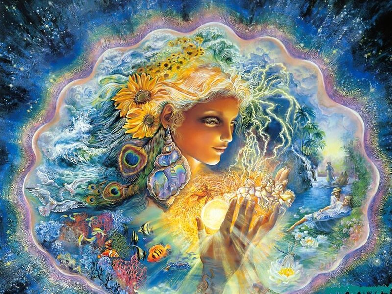woman with nature elements