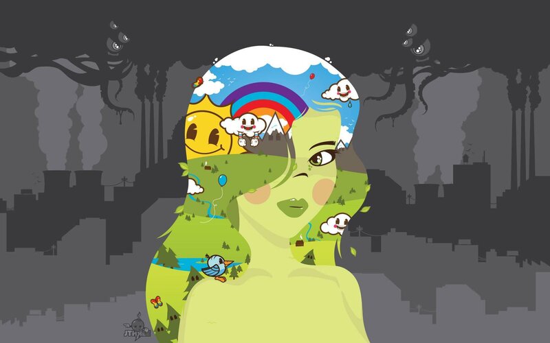 Woman with Nature Inside — Green