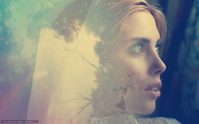 woman with nature overlay