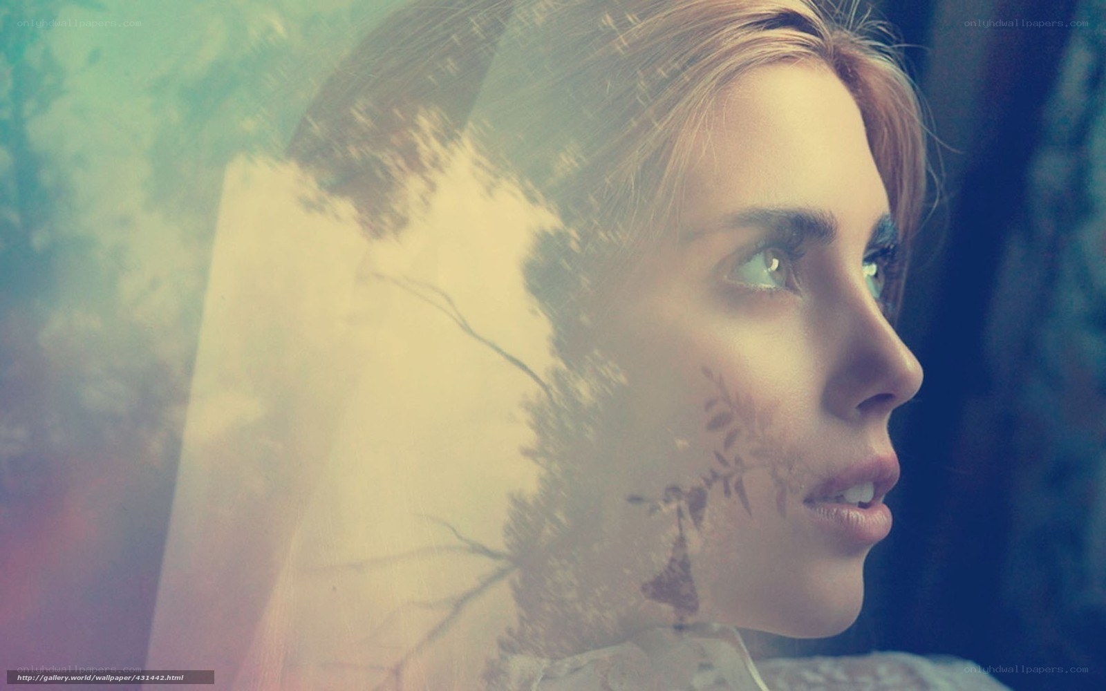 woman with nature overlay