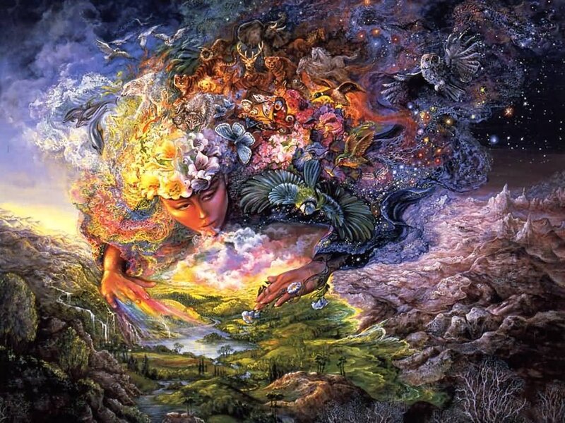 woman with nature spirit