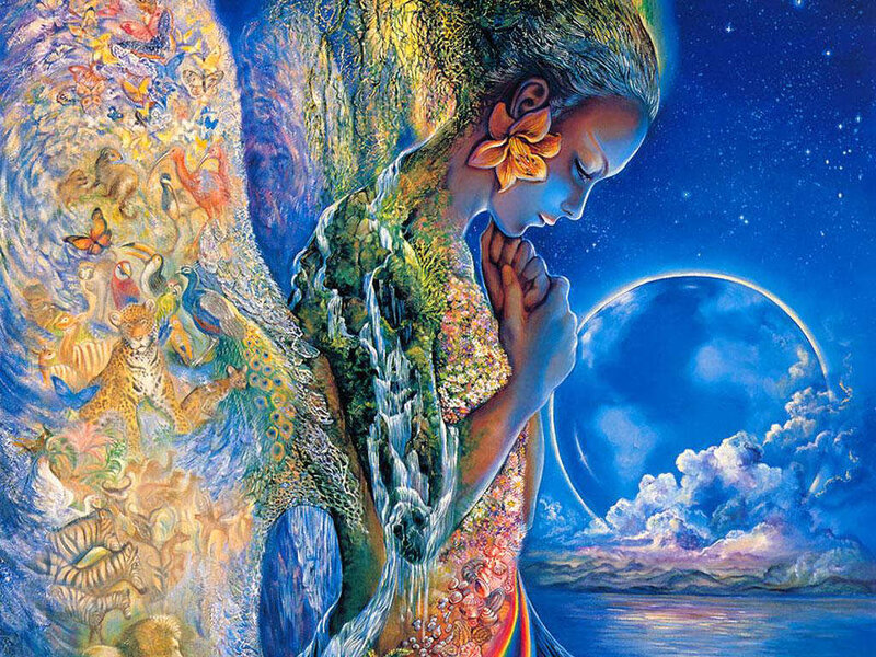 Woman with Nature Wings — Blue