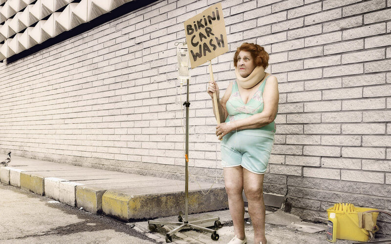 Woman with Neck Brace