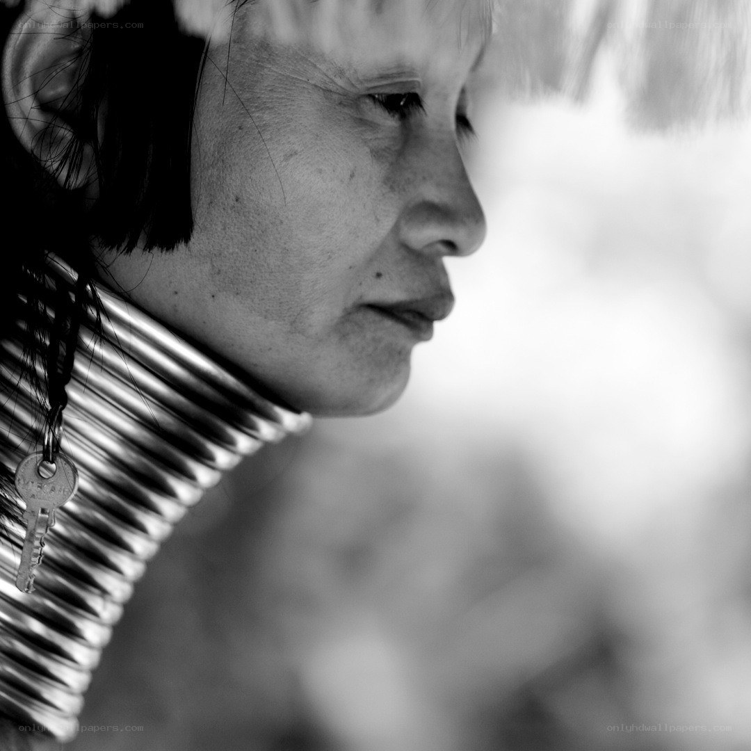 woman with neck rings