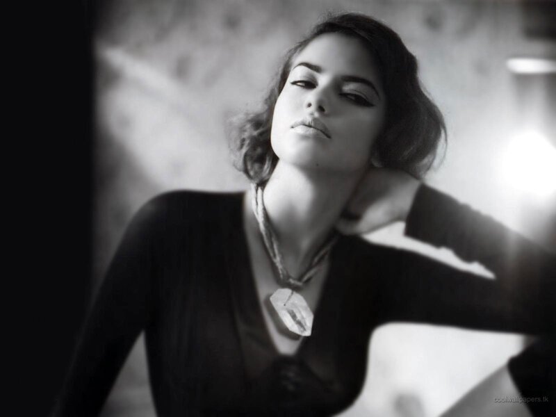 Woman with Necklace — Black, Dramatic, Photograph, Black Top