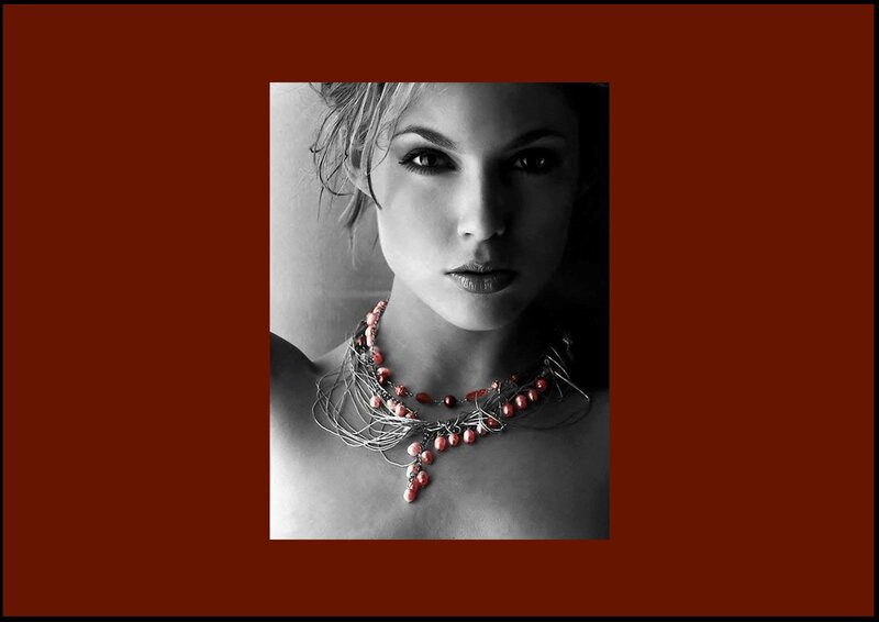 Woman with Necklace — Black, Dramatic, Photograph
