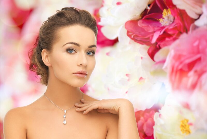 Woman with Necklace — Pink, Serene