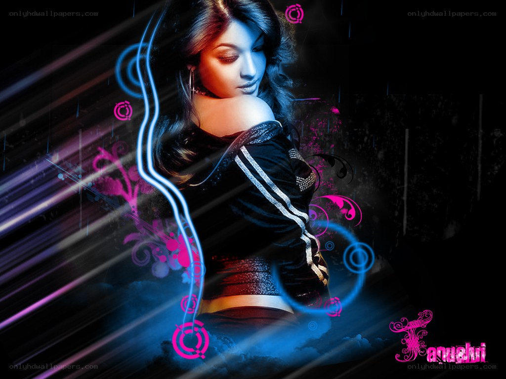 woman with neon effects