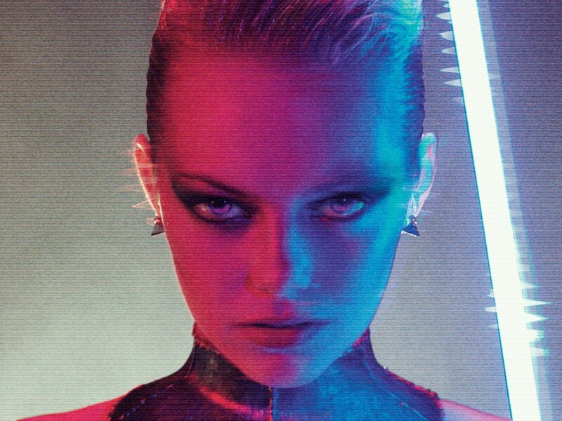 Woman with Neon Lighting