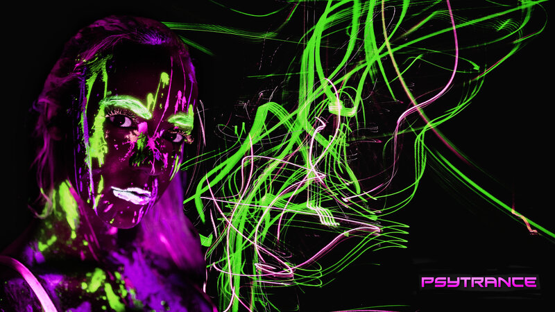 Woman with Neon Paint — Purple