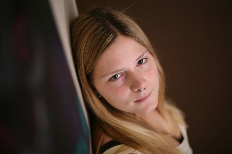 woman with nose piercing