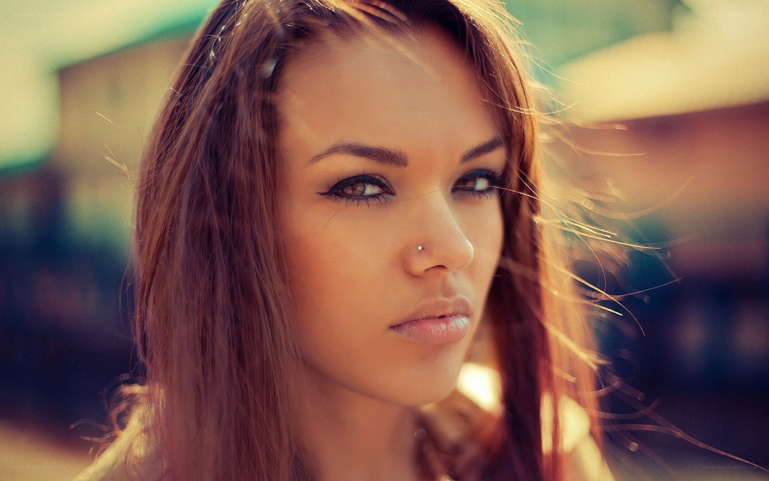 woman with nose piercing