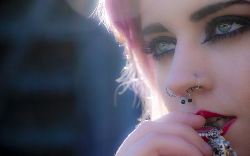 woman with nose piercings
