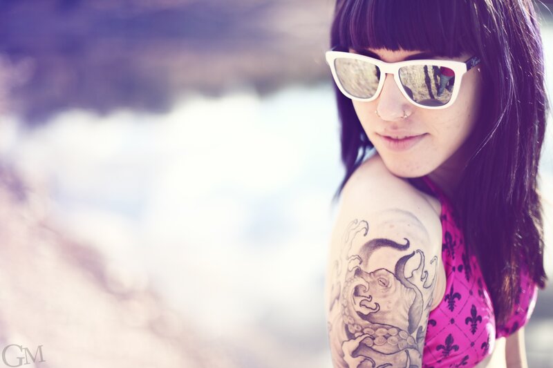 woman with octopus tattoo