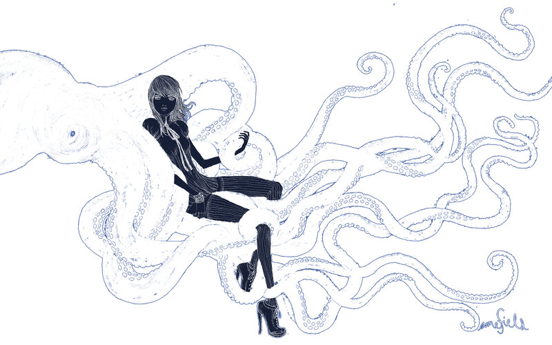 woman with octopus tentacles