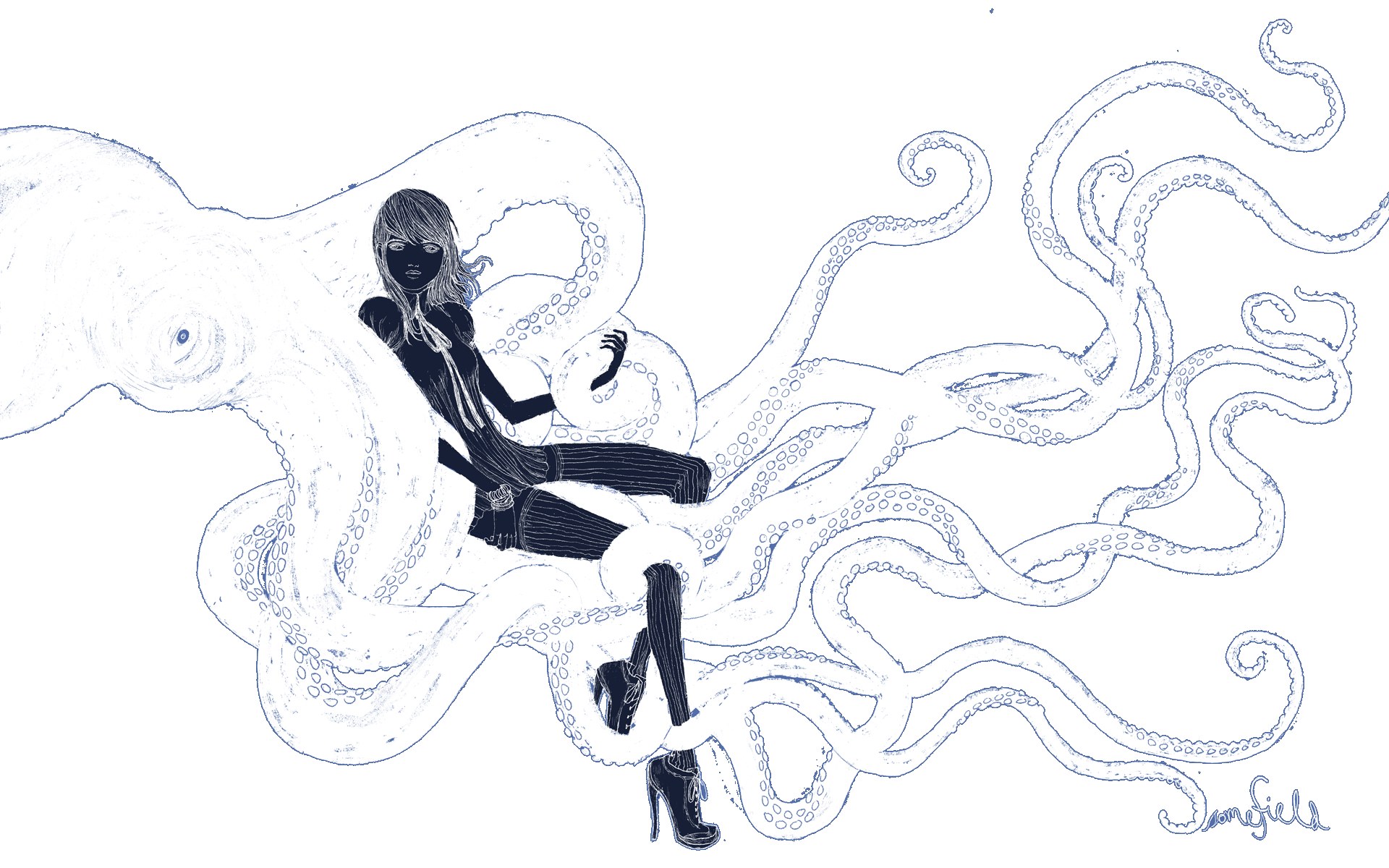 woman with octopus tentacles