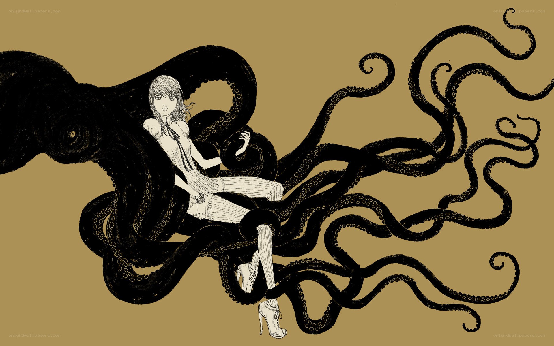 woman with octopus tentacles