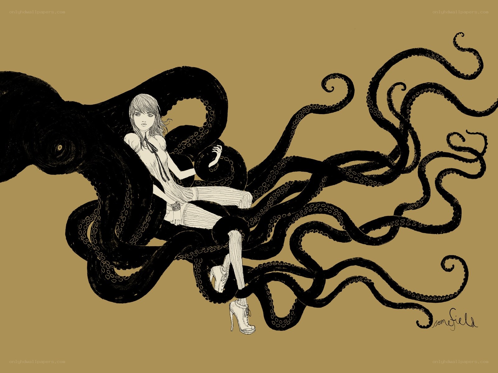 woman with octopus tentacles