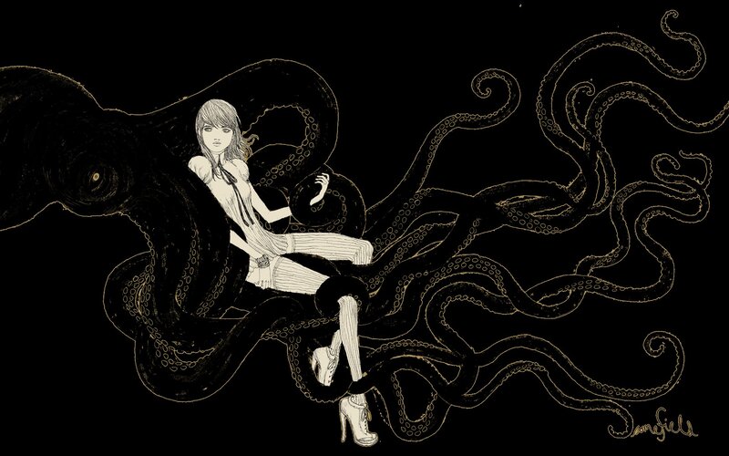 Woman with Octopus Tentacles — Black