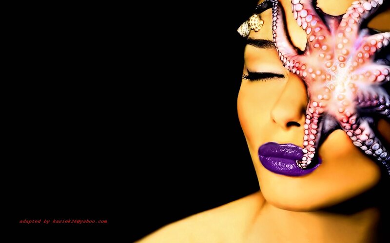 Woman with Octopus Tentacles — Purple