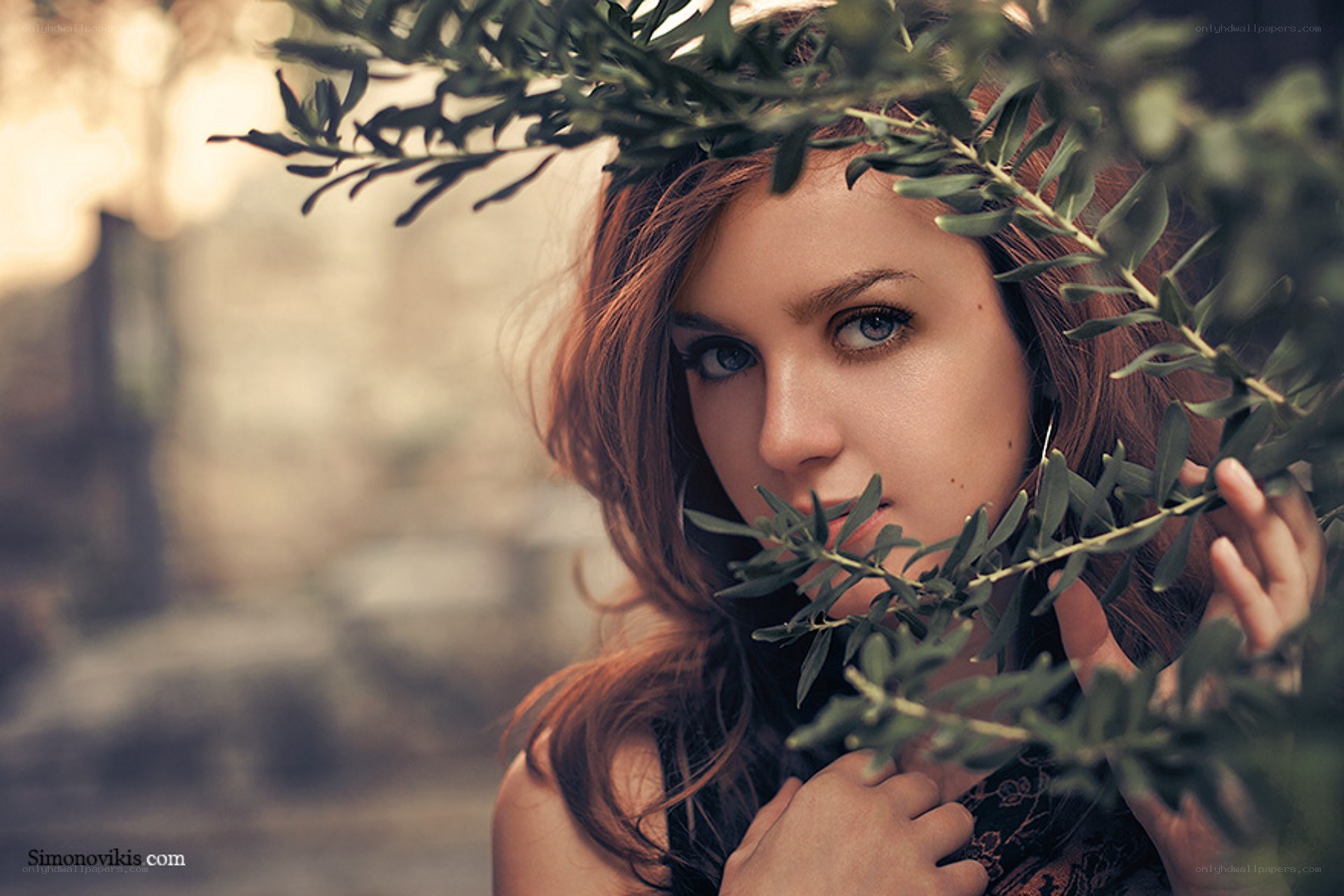 woman with olive branches